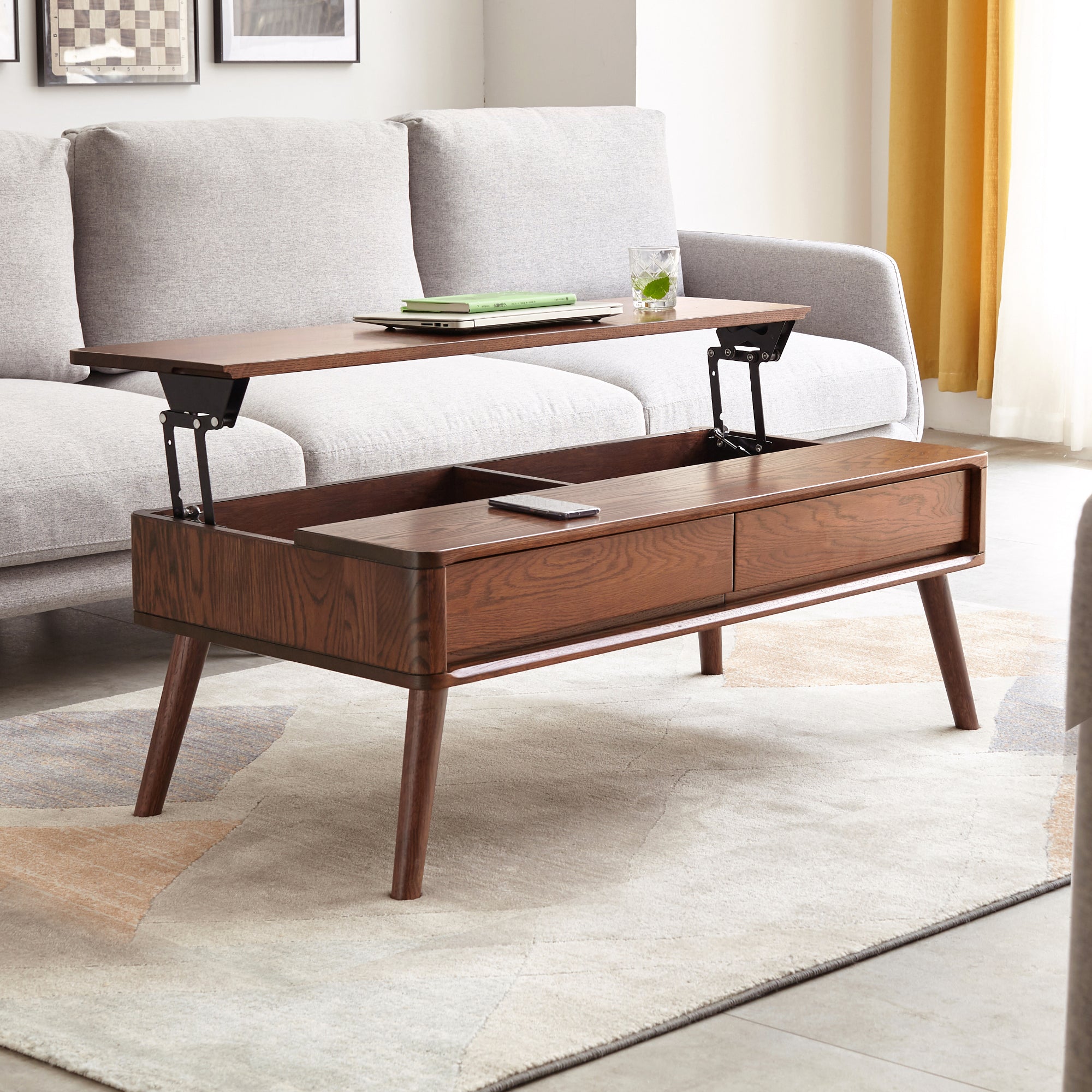 Japandi Solid Walnut Coffee Table - Raico Store